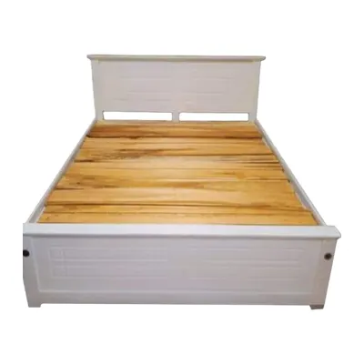 Teak Box Bed Black and White