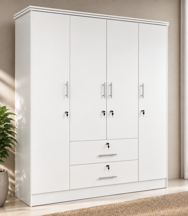 Melamine 6x5 - 4 Door Cupboard - 5 years warranty