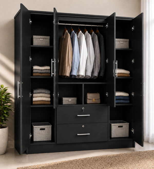 Melamine 6x5 - 4 Door Cupboard - 5 years warranty