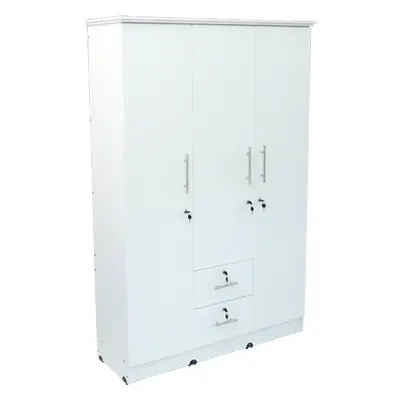 Melamine 3 Door - Tow Looker Only – 6×4 Cupboard ( white) – 5 Years Warranty (47 inch 71 inch 16 inch )