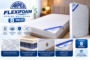 8 inch Arpico FLEXIFOAM 8 inch Spring Mattress - (15 Years Warranty)