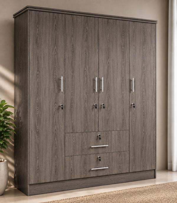Melamine 6x5 - 4 Door Cupboard - 5 years warranty