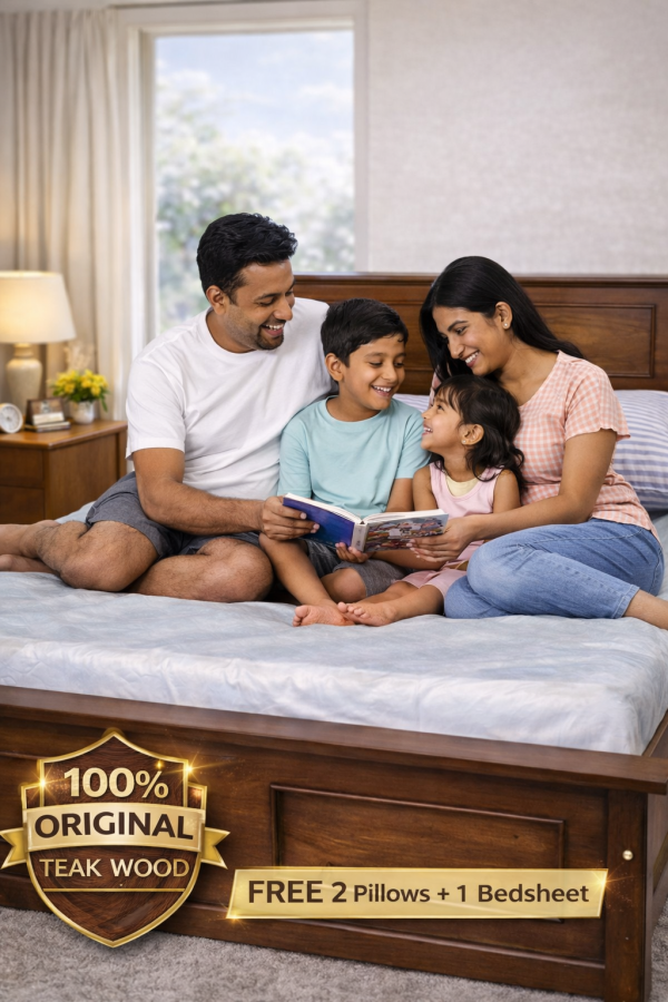 ChatGPT Image Feb 23, 2026, 11_52_38 AM 🛏️ Teak Box Bed + Arpico Spring Mattress (Combo Offer) FREE: 2 Pillows + 1 Bedsheet