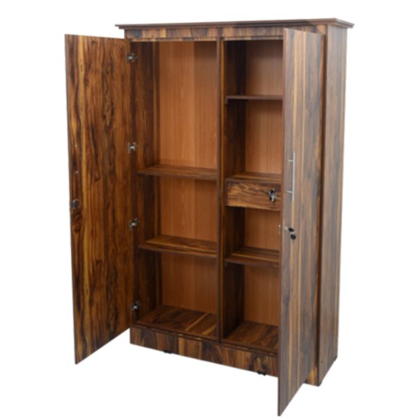 Melamine 2 Door Cupboard 6x4  With Mirror Wardrobe   (46x 71x 15inc)