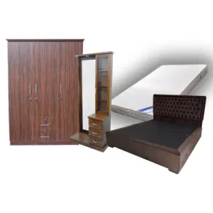 Luxury Bedroom Furniture Bundle – Wardrobe, Dressing Table, Divan Bed & Arpico Spring Mattress