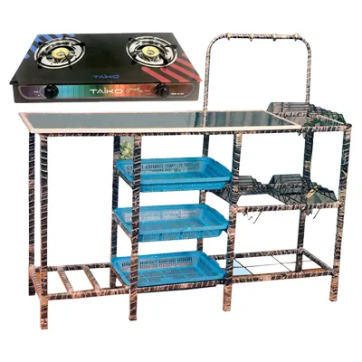 Gas Cooker with Rack – Efficient Cooking & Storage Solution