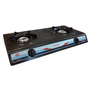 Kawashi Gas Cooker Double Burner-1 year warranty- black nonstick top