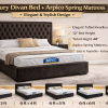 Luxury Divan Bed with Arpico Spring Mattress  FREE: 2 Pillows + 2 Bedsheets | Multiple Color's Available
