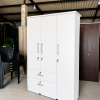 03 Original Melamine Long Drawer 3 Door Cupboard