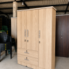 04 Original Melamine Long Drawer 3 Door Cupboard