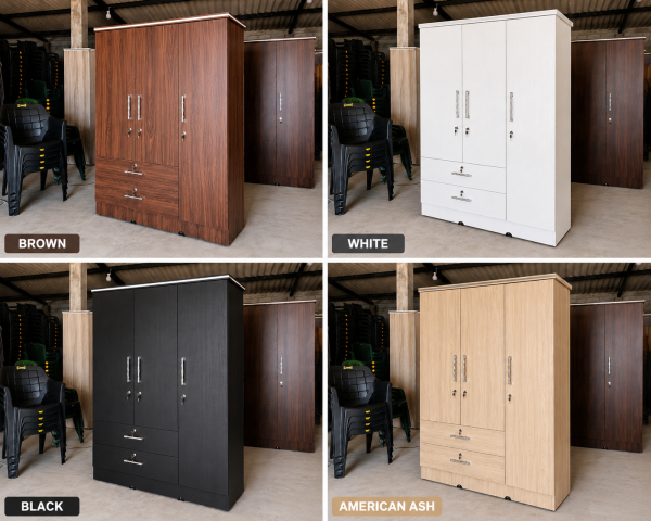 05 Original Melamine Long Drawer 3 Door Cupboard
