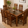 7621be5a-d83a-426b-897b-a2fe8de0cb9e Premium Original Teak Wood Dining Table Set – 6ft x 3ft | 6 Chairs