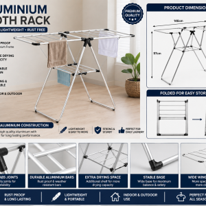 Aluminium Cloth Rack – Strong, Practical & Convenient for Modern Homes.