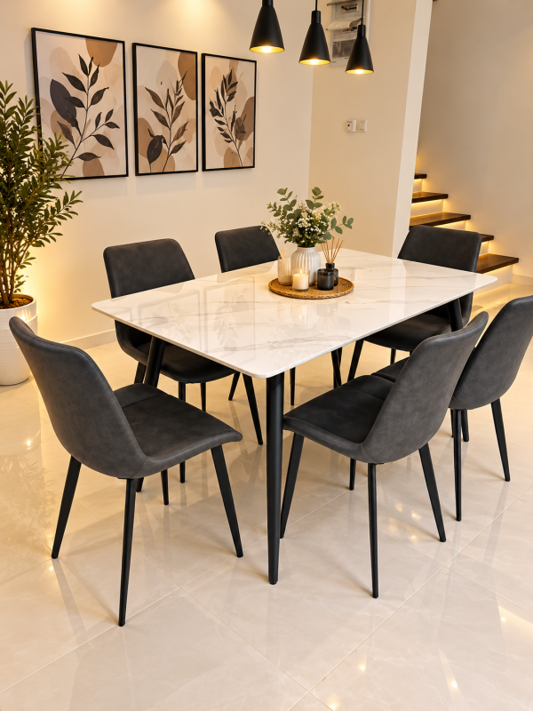 55x32 -6 chir Leyo Elegance 6-Seater Dining Set