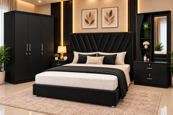 black ss Leyo Royal Elegance Bedroom Set
